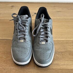 Nike Air Force One Men's Gray and Black Sneakers